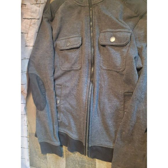 Marc Anthony black jacket large zip up knit coat - Picture 2 of 6